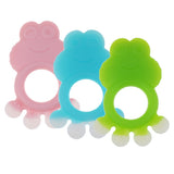 Maxbell Babies Infants Safe Teething cartoon Toys Silicone Molar Rod  Pink Frog