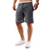 Maxbell Men Summer Cotton Shorts Pants Gym Trousers Sport Jogging Trousers Shorts 2XL Light Gray