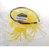 Maxbell Lady Feather Fascinator Flower Veil Hat Hairband Wedding Costume Yellow