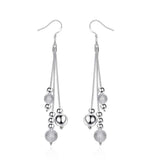 Maxbell Elegant Women Silver Metal Ear Stud Dangle Earrings Charms Jewelry Waterdrop