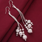 Maxbell Elegant Women Silver Metal Ear Stud Dangle Earrings Charms Jewelry Waterdrop