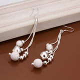 Maxbell Elegant Women Silver Metal Ear Stud Dangle Earrings Charms Jewelry Waterdrop