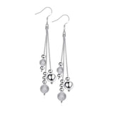 Maxbell Elegant Women Silver Metal Ear Stud Dangle Earrings Charms Jewelry Waterdrop