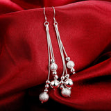 Maxbell Elegant Women Silver Metal Ear Stud Dangle Earrings Charms Jewelry Waterdrop