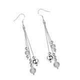 Maxbell Elegant Women Silver Metal Ear Stud Dangle Earrings Charms Jewelry Waterdrop