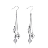 Maxbell Elegant Women Silver Metal Ear Stud Dangle Earrings Charms Jewelry Waterdrop