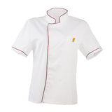 Maxbell Men Women Chef Uniform Single Breasted Cook Short Sleeve Coat   M Red