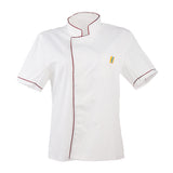 Maxbell Men Women Chef Uniform Single Breasted Cook Short Sleeve Coat   M Red