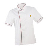 Maxbell Men Women Chef Uniform Single Breasted Cook Short Sleeve Coat   M Red