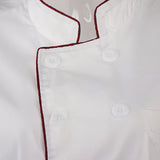 Maxbell Men Women Chef Uniform Single Breasted Cook Short Sleeve Coat   M Red