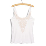 Maxbell Fashion Women Summer Lace Vest Top Sleeveless Blouse Casual Tops 4XL White