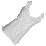 Maxbell Fashion Women Summer Lace Vest Top Sleeveless Blouse Casual Tops 4XL White