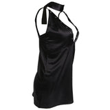 Maxbell Sexy Plunging V Neck Sleeveless Backless Mini Clubwear Dress 2XL Black