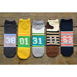 Maxbell Couple Pure Cotton Coloured Mid Calf Ankle Crew Short Socks Style 1