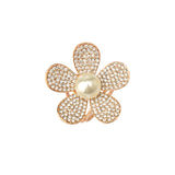 Maxbell Tricyclic Flower Scarf Buckle Pearl Scarves Clip Ring Holder Jewelry Gold