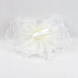 Maxbell White Tulle Mesh Flower Hat Headband Fascinator Bridal Cocktail Headpiece