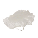 Maxbell White Tulle Mesh Flower Hat Headband Fascinator Bridal Cocktail Headpiece