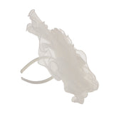 Maxbell White Tulle Mesh Flower Hat Headband Fascinator Bridal Cocktail Headpiece