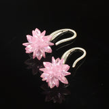 Maxbell Ice Flowers Stud Earring Super Elegant Flower Earrings Fashion Jewelry Pink