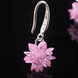 Maxbell Ice Flowers Stud Earring Super Elegant Flower Earrings Fashion Jewelry Pink