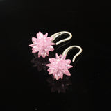 Maxbell Ice Flowers Stud Earring Super Elegant Flower Earrings Fashion Jewelry Pink