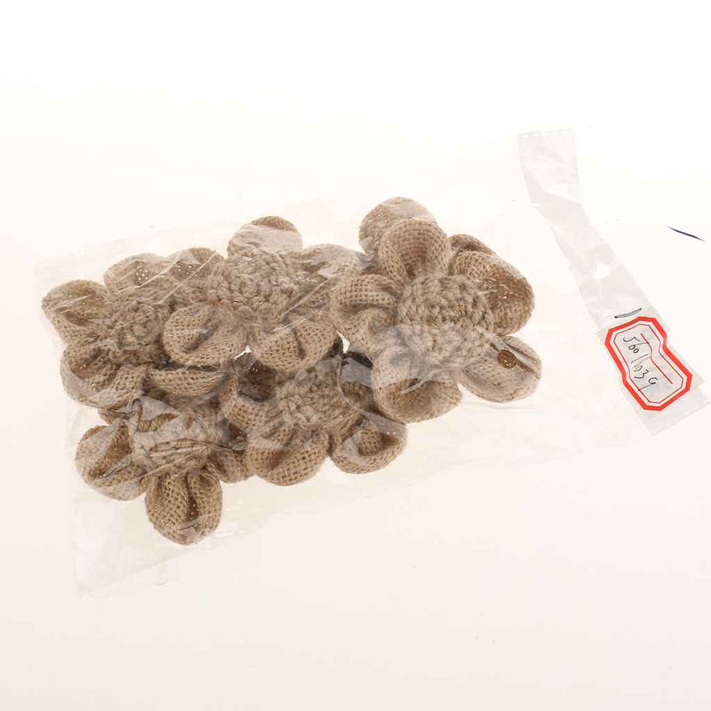 Maxbell Rustic Hessian Burlap Rose Flowrs Christmas Wedding Home Decoration Natural