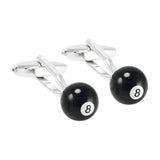 Maxbell Novelty 8 Pool Billiards Player Ball 3D Cufflinks Cuff Links Gifts for Men