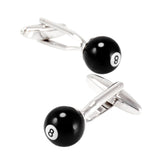 Maxbell Novelty 8 Pool Billiards Player Ball 3D Cufflinks Cuff Links Gifts for Men