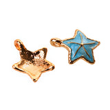 Maxbell 10Pcs Starfish Seashell Charm Pendants Bracelet DIY Jewelry  Blue