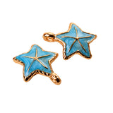 Maxbell 10Pcs Starfish Seashell Charm Pendants Bracelet DIY Jewelry  Blue