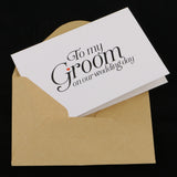 Maxbell 50pcs To My Groom on Our Wedding Day Cards in Brown Kraft Envelopes