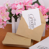 Maxbell 50pcs To My Groom on Our Wedding Day Cards in Brown Kraft Envelopes