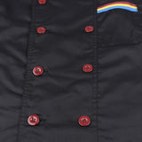 Maxbell Men Women Chef Uniform Double Breasted Cook Jacket Coat Short Sleeve L Black