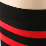 Maxbell Women Striped Stretch Above Knee Christmas Long Stockings Socks Red& Black