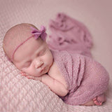 Maxbell Newborn Baby Boy Girl Photography Photo Props Stretch Knit Wrap Light Purple