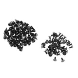 Maxbell 50 Sets black Punk Decorative Cone Spikes Screwback Studs DIY Craft Rivets