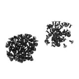 Maxbell 50 Sets black Punk Decorative Cone Spikes Screwback Studs DIY Craft Rivets