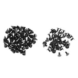 Maxbell 50 Sets black Punk Decorative Cone Spikes Screwback Studs DIY Craft Rivets