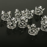 Maxbell 10Pcs Silver Plated Crown Charms Loose Beads Jewelry Making Finding 10mm