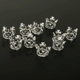 Maxbell 10Pcs Silver Plated Crown Charms Loose Beads Jewelry Making Finding 10mm