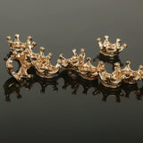 Maxbell 10Pcs KC Gold Plated Crown Shape Charms Loose Beads Jewelry Making Finding