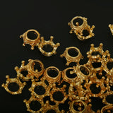 Maxbell 50Pcs Gold Plated Crown Shape Charms Loose Beads Jewelry Making Finding