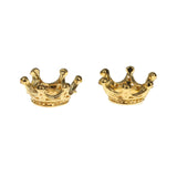 Maxbell 50Pcs Gold Plated Crown Shape Charms Loose Beads Jewelry Making Finding