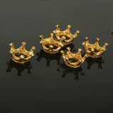 Maxbell 50Pcs Gold Plated Crown Shape Charms Loose Beads Jewelry Making Finding