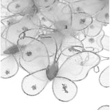 Maxbell 50Pcs Wired Mesh Stocking Butterflies 2*3.2cm White