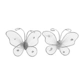 Maxbell 50Pcs Wired Mesh Stocking Butterflies 2*3.2cm White