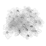 Maxbell 50Pcs Wired Mesh Stocking Butterflies 2*3.2cm White