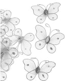 Maxbell 50Pcs Wired Mesh Stocking Butterflies 2*3.2cm White