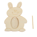 Maxbell Wooden Photo Frame Rabbit Shape White Base DIY Picture Frame with Stand