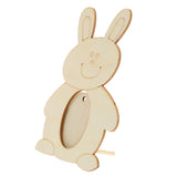 Maxbell Wooden Photo Frame Rabbit Shape White Base DIY Picture Frame with Stand